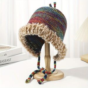 Urban Outfitters Faux Fur Knit Beanie